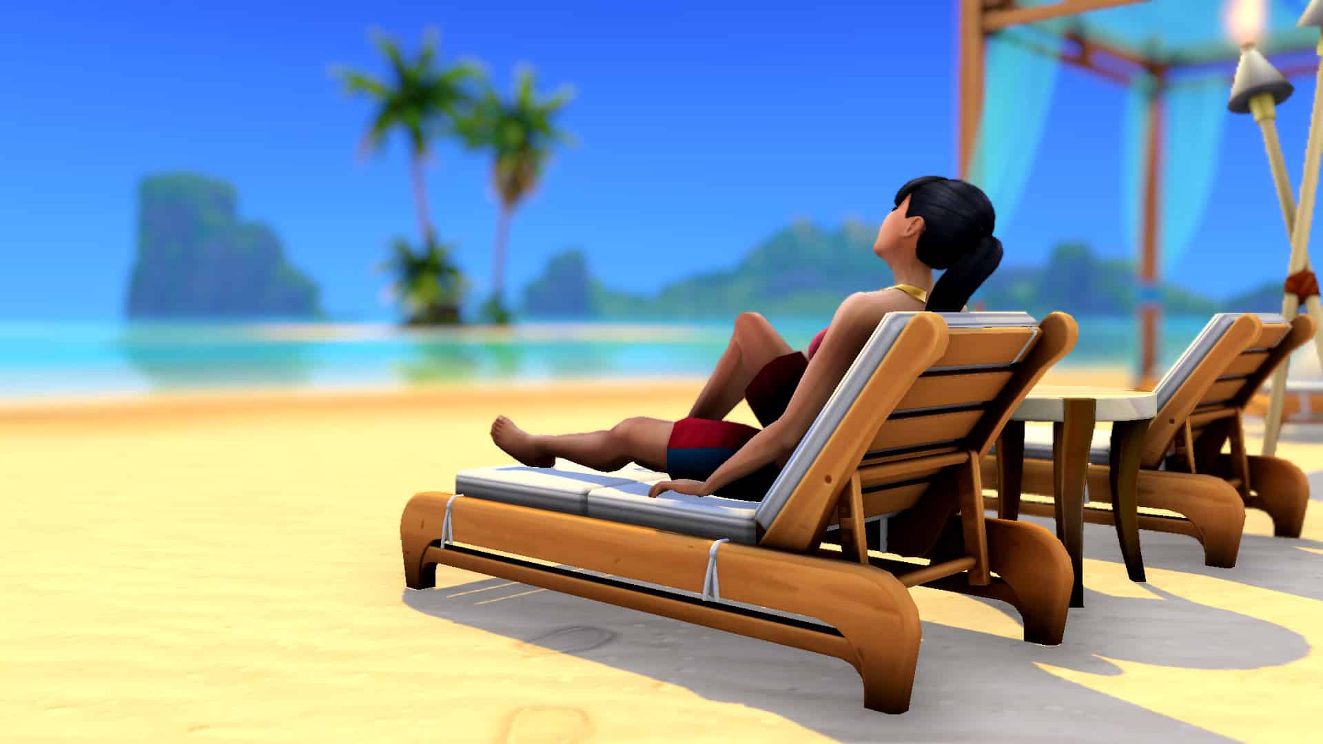 Fun Fact: if you own both Fitness Stuff and Island Living, your sim can dig  up earbuds while beachcombing! : r/Sims4