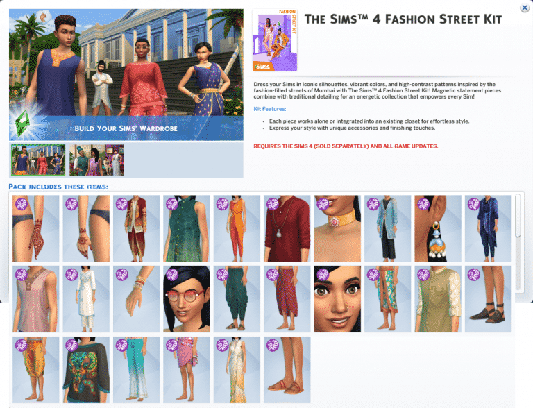 The Sims 4 Incheon Arrivals & Fashion Street Kits: Full List of CAS Items