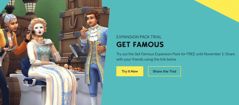 The Sims 4 Get Famous is on a FREE Trial this week!
