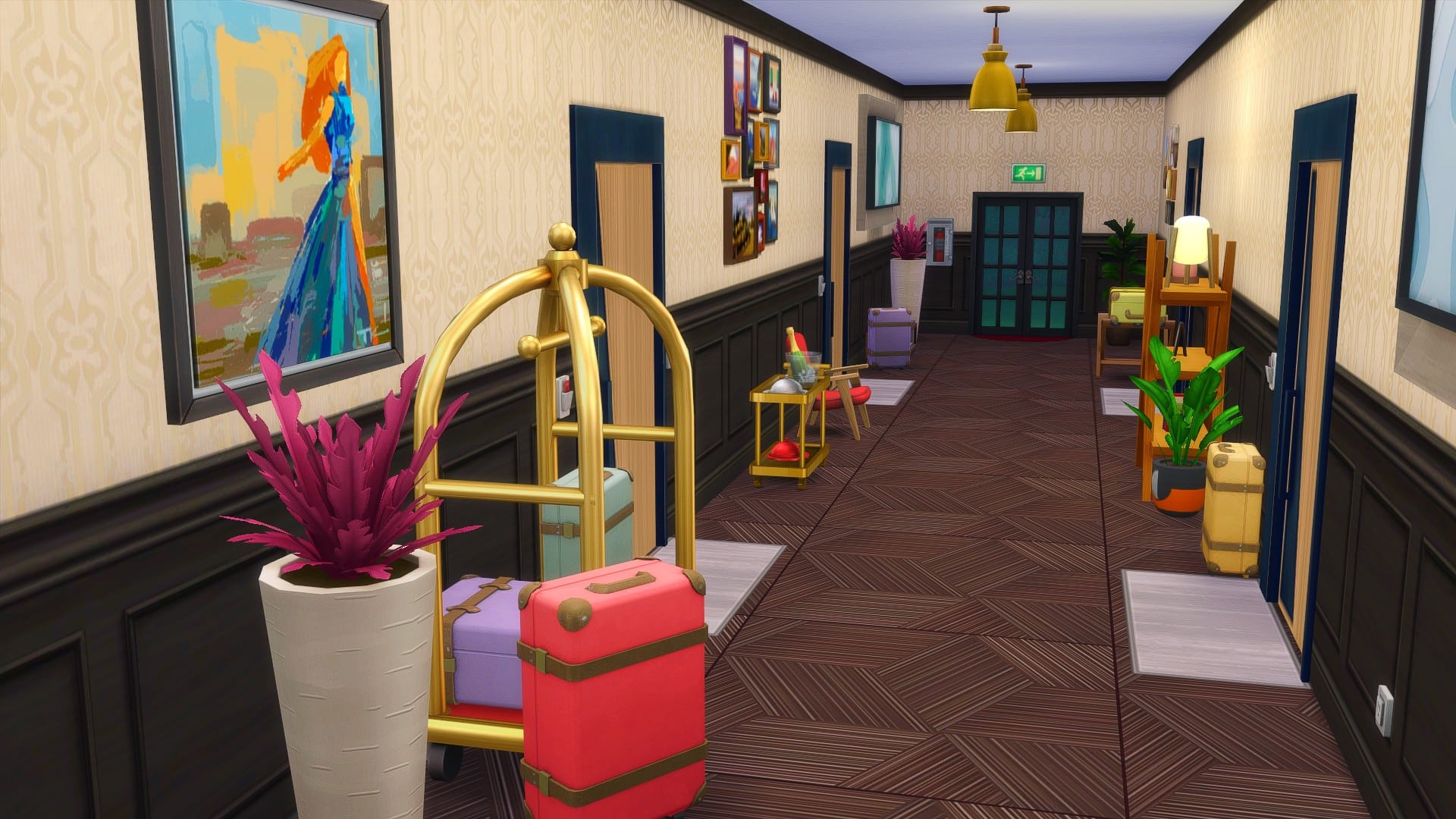 The Sims 4 Custom Content Hotel Bedroom CC Pack