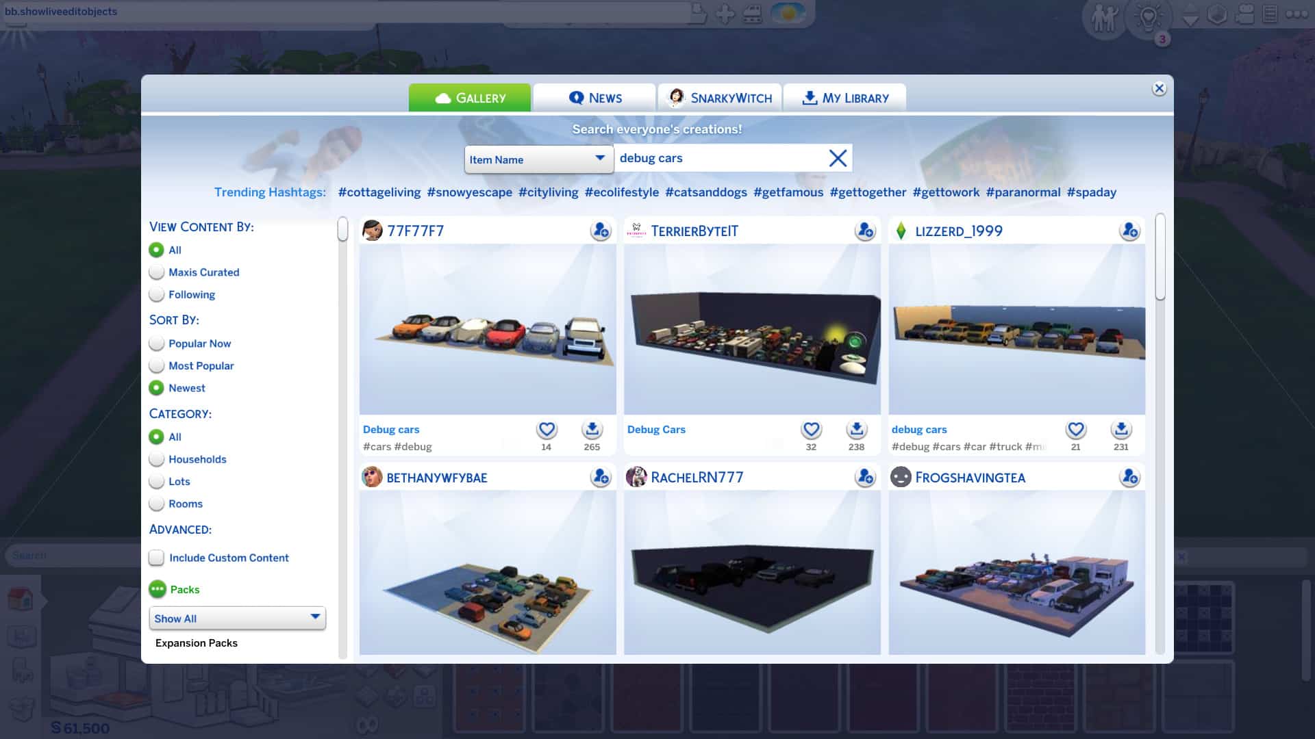 The Sims 4 - **DEBUG** (bb.showhiddenobjects completo) 