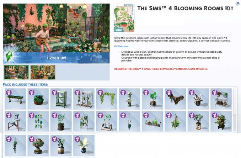 The Sims 4 Blooming Rooms Kit: Preview of New Objects
