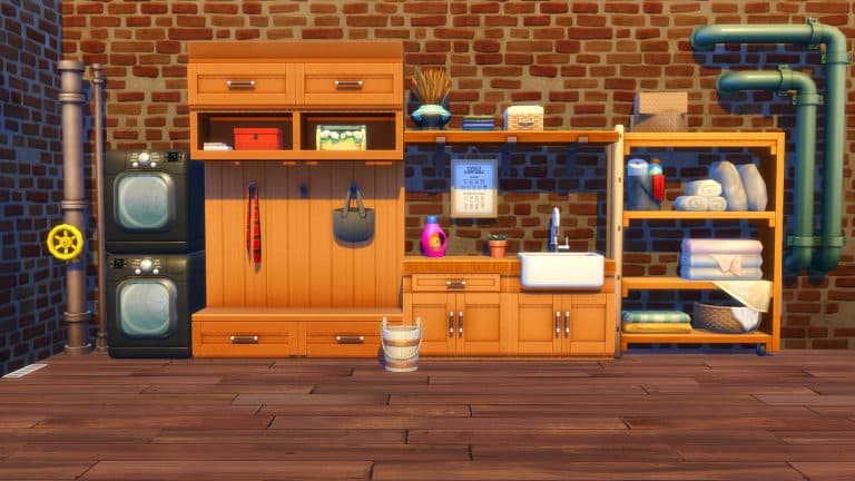 The Sims 4 Custom Content: Small Spaces Laundry Room