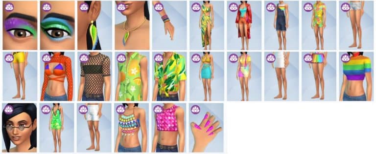 CAS Items coming with The Sims 4 Carnaval Streetwear Kit