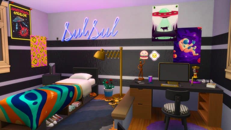 The Sims 4: Building With Modern Teen Room CC Pack
