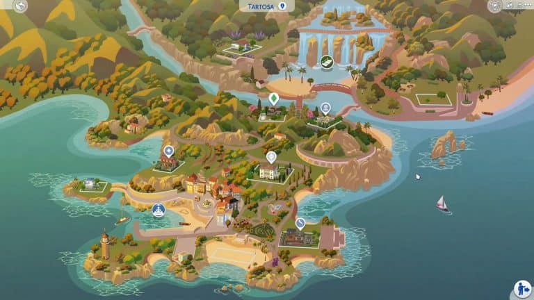 The Sims 4 My Wedding Stories: Tartosa World Map Preview