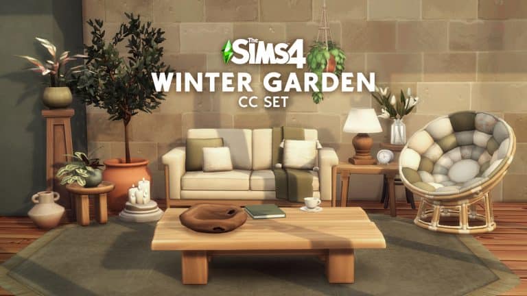 Cozy up your Living Room with The Sims 4 Winter Garden CC Set!