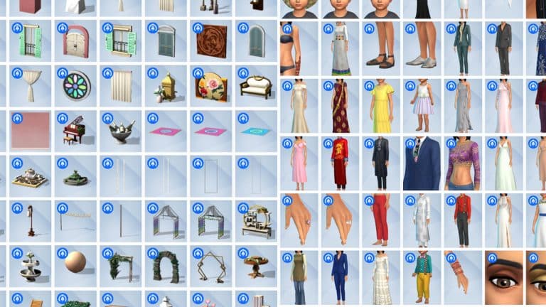 Items coming with The Sims 4 My Wedding Stories