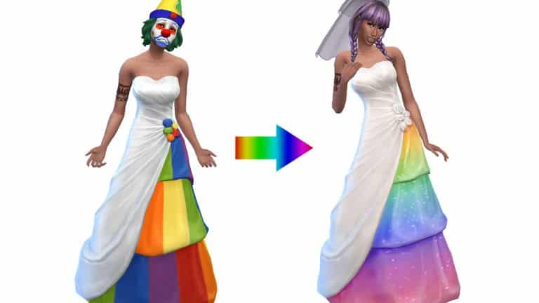 CC Creators did their magic on The Sims 4’s Pride Dress