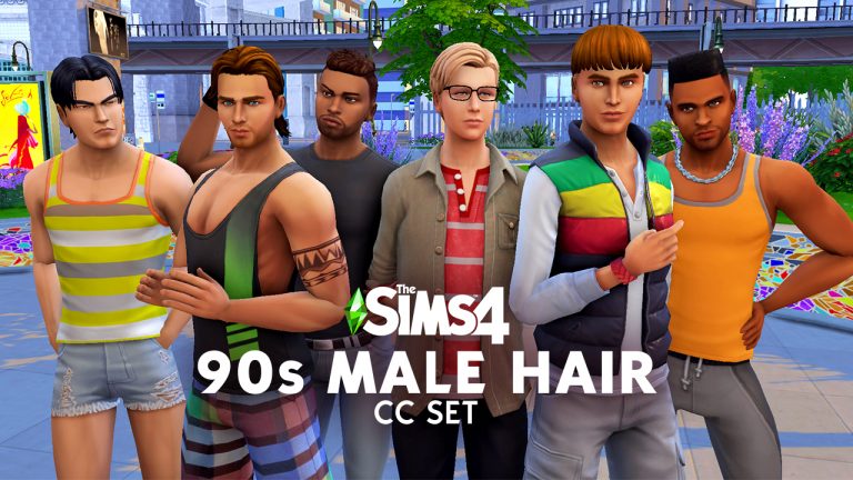 The Sims 4 Custom Content: 90s inspired Masculine Hairstyles