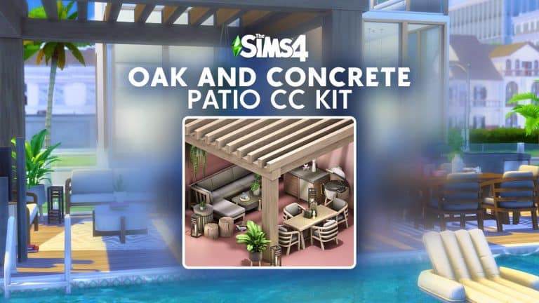 The Sims 4: Oak and Concrete Patio CC Kit