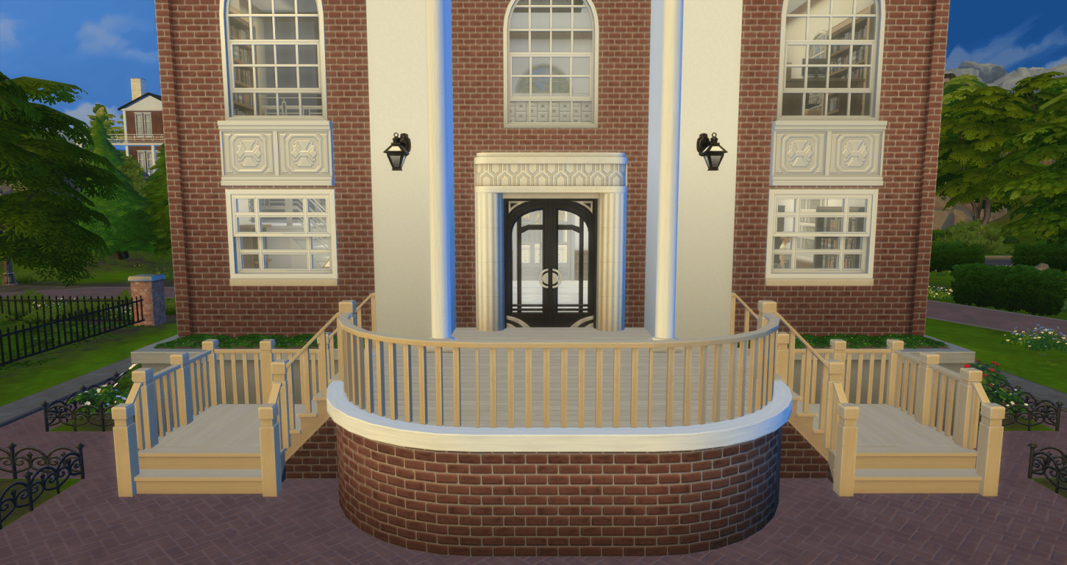 A Full Set of Matching CC Wood-Toned Stairs, Railing and Fences
