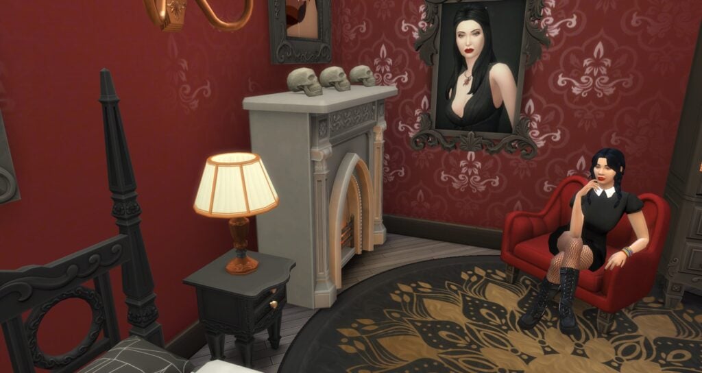 Goth Sims 4 CC: Wednesday's Goth Bedroom