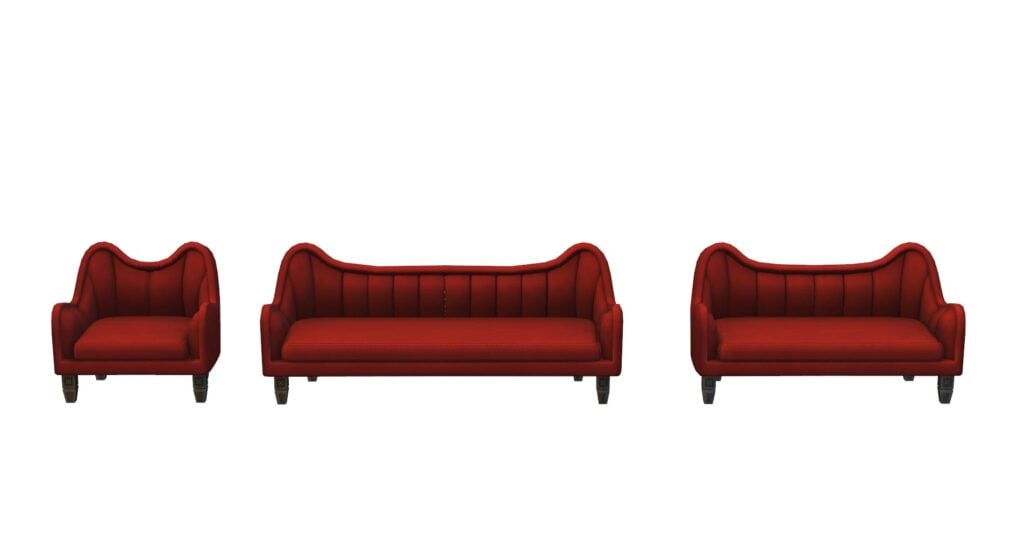 The Sims Resource - Goth Sofas - Goth Sofa Red