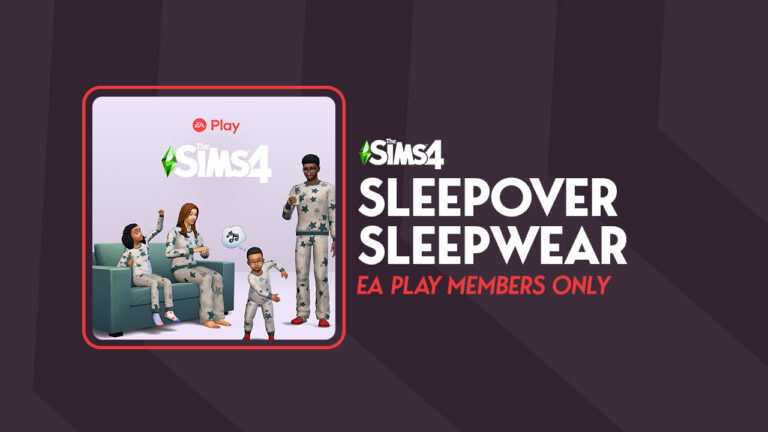 The latest Sims 4 Sleepover Sleepwear Set is for EA Play Members