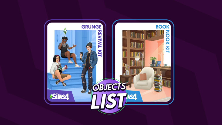 Full List of Sims 4 Kits Objects: Grunge Revival and Book Nook