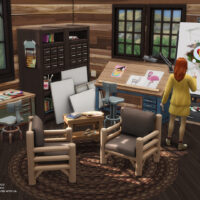SixamCC Art Studio Rustic Lodge CC Pack The Sims 4 copy