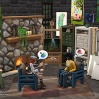 SixamCC Art Studio Rustic Lodge CC Pack The Sims 4 copy 2