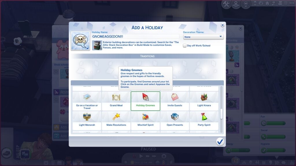 Appease The Gnomes in The Sims 4... Or Suffer the Consequences! 5 Create your own holidays with the gnome tradition