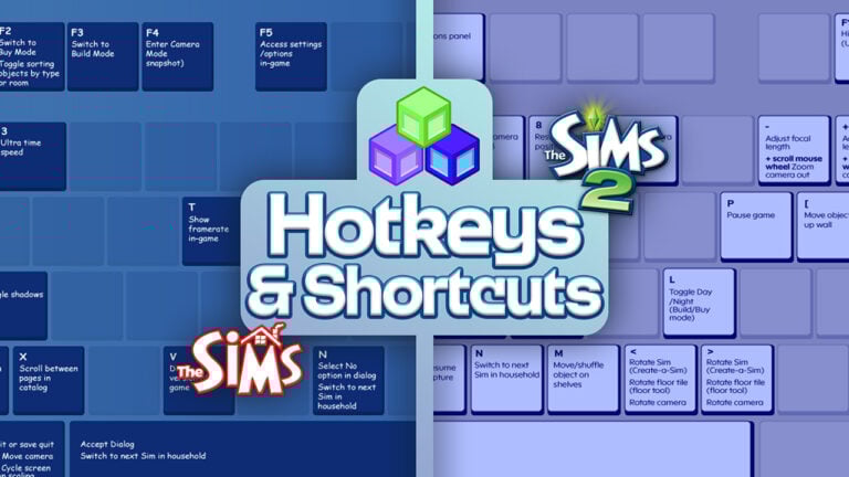The Sims 1 + The Sims 2: Official Hotkeys and Shortcuts