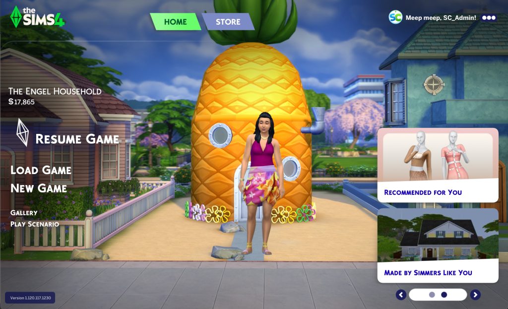 sims 4 main menu bg spongebob