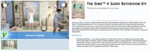 The Sims 4 Creator Kits Leak: Sleek Bathroom and Sweet Allure
