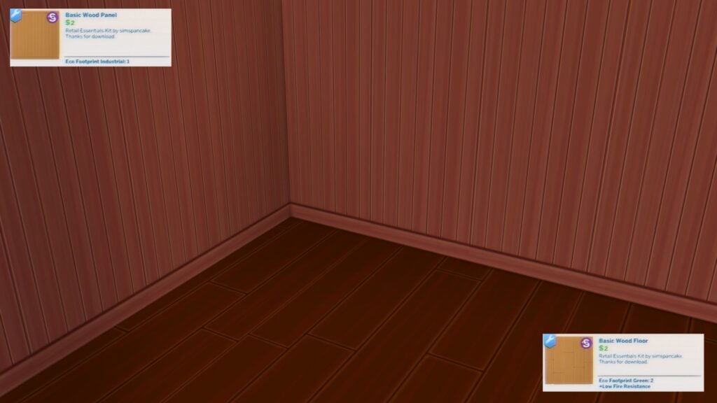 Sims 4 Retail Essentials CC Set Basic Wood Panels and Floors
