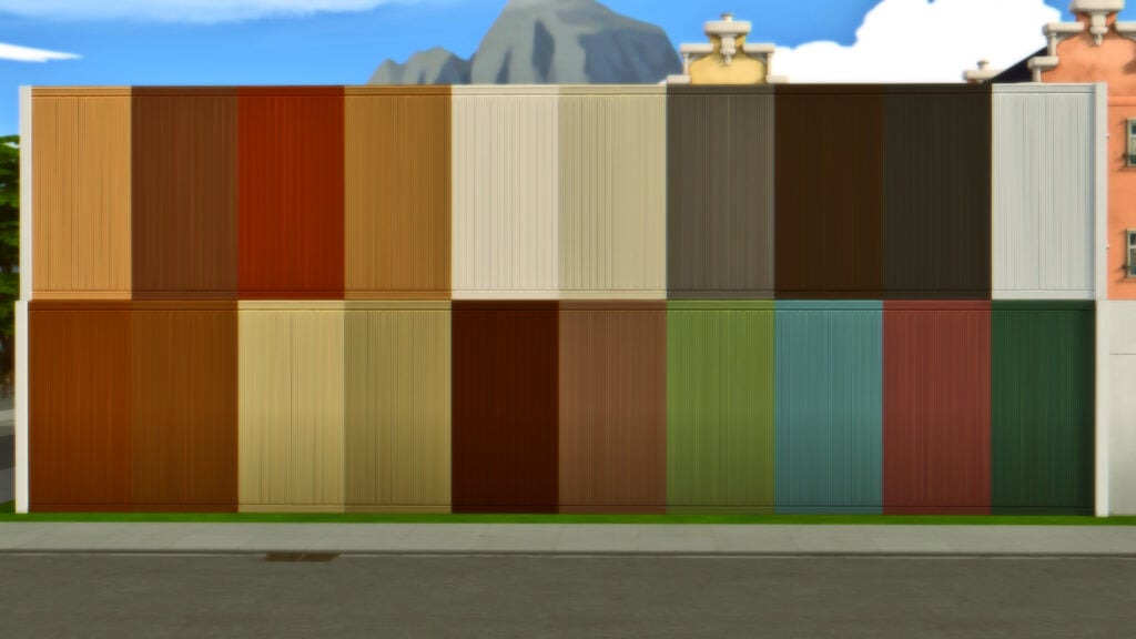 Sims 4 Retail Essentials CC Set Basic Wood Panel Swatches

