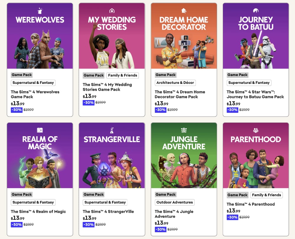 Deal Alert: Huge Savings During The Sims 4 Mid-Summer Sale! 4 Sims 4 Mid-Summer Sale game packs