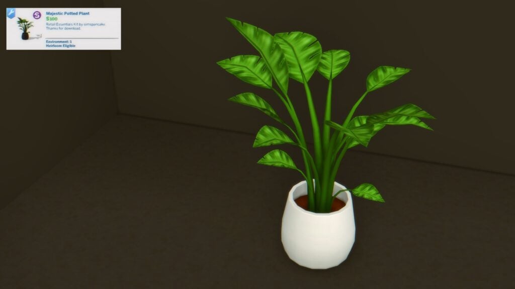Sims 4 Retail Essentials CC Set Potted Plant