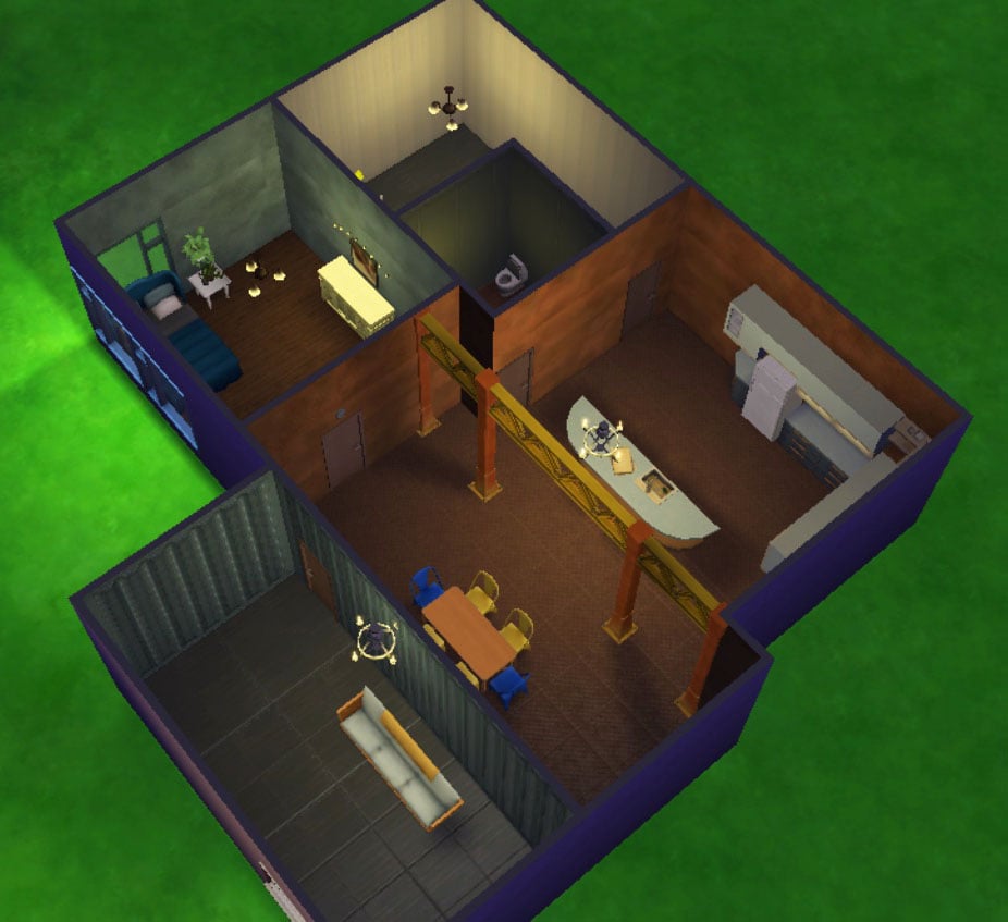 Let's Try The Sims 4 One Tile Box Challenge (Rules & Playthrough) 18 One Tile Box Challenge- Living room and office