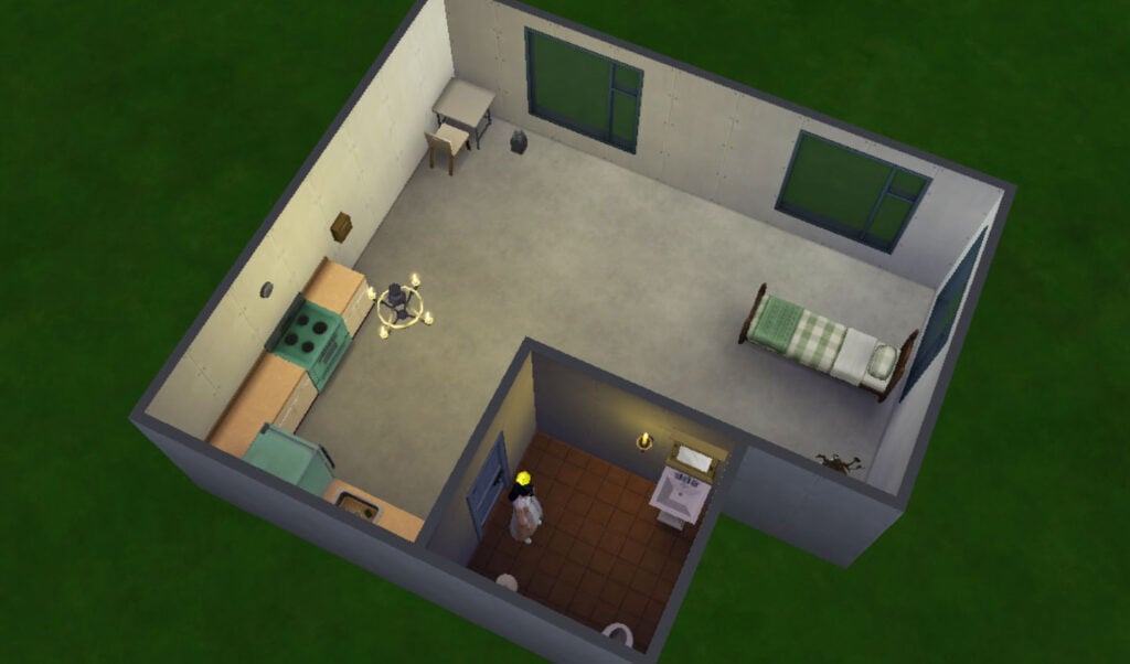 Let's Try The Sims 4 One Tile Box Challenge (Rules & Playthrough) 13 One Tile Box Challenge- Separate bathroom