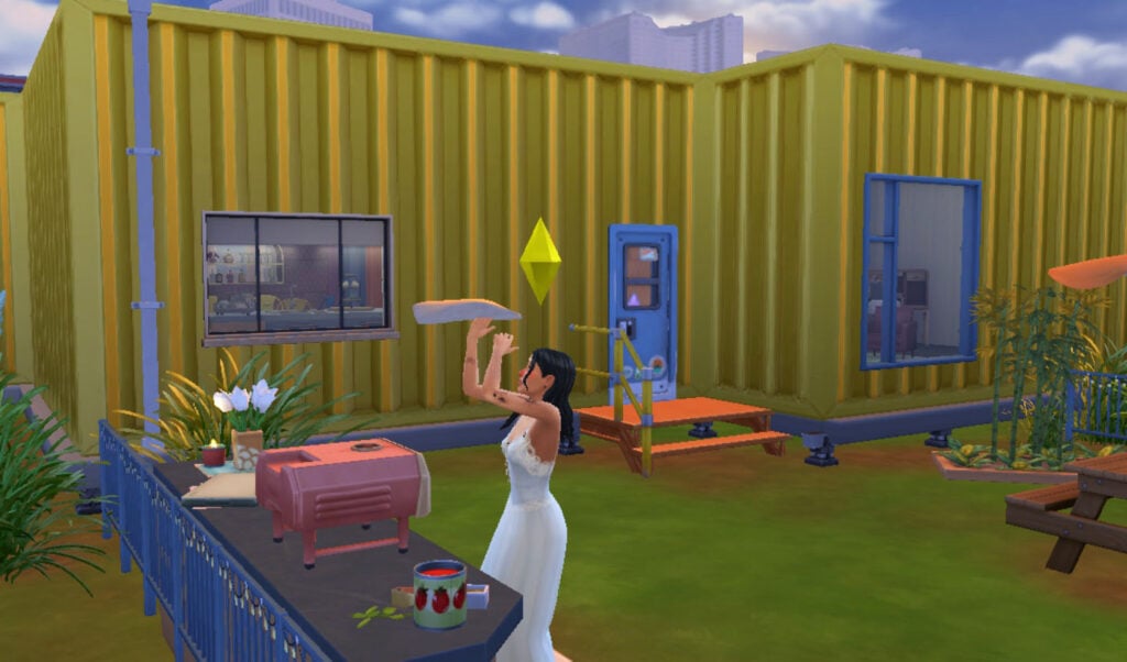 Let's Try The Sims 4 One Tile Box Challenge (Rules & Playthrough) 21 One Tile Box Challenge- Pizza Oven