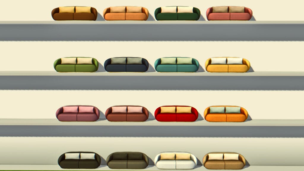 Sims 4 Retail Essentials CC Set Sofa swatches