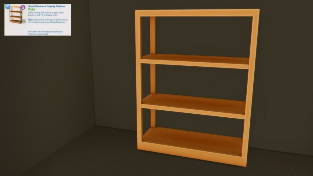 Sims 4 Retail Essentials CC Set Display Shelves
