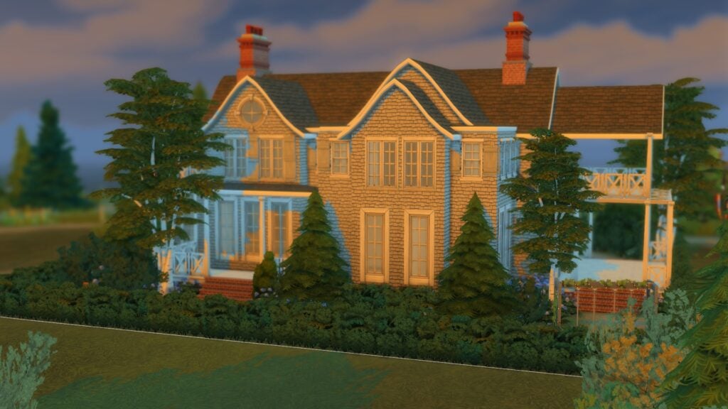 The Sims 4 Cape Cod Architecture: It's a Shore Thing 14 Back view of sims 4 cape cod architecture