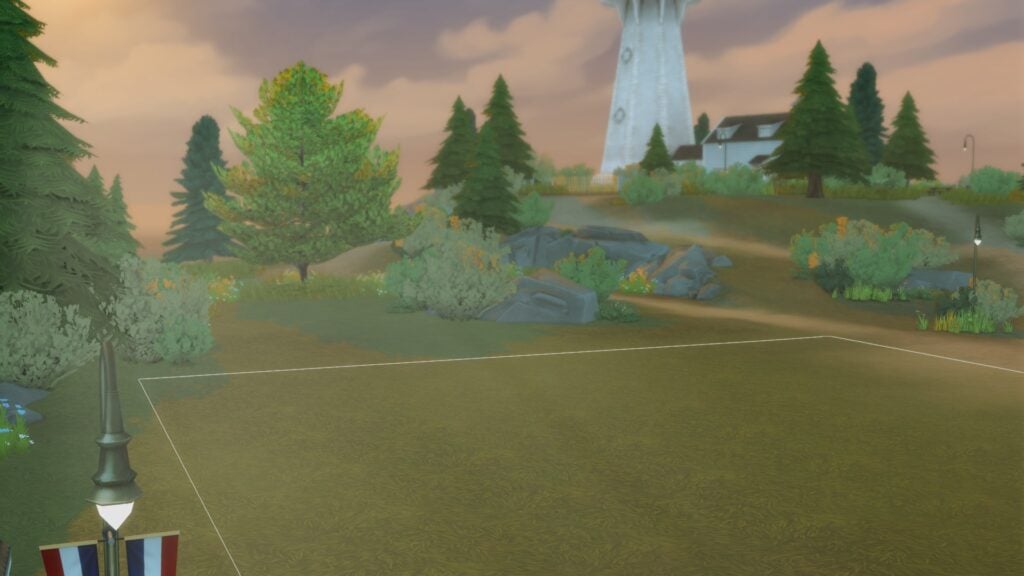 The Sims 4 Cape Cod Architecture: It's a Shore Thing 8 In-land view of empty 30x30 lot