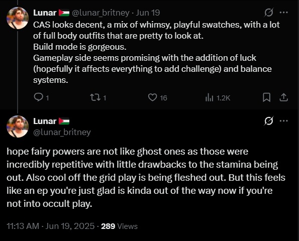 The Sims 4 Enchanted by Nature Reactions X 2