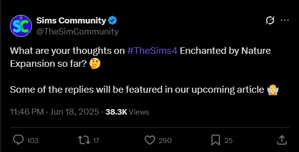 The Sims 4 Enchanted by Natures Reactions: X