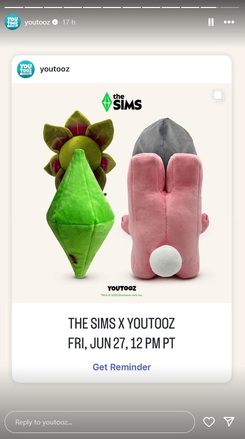 The Sims Youtooz Collaboration Instagram Story