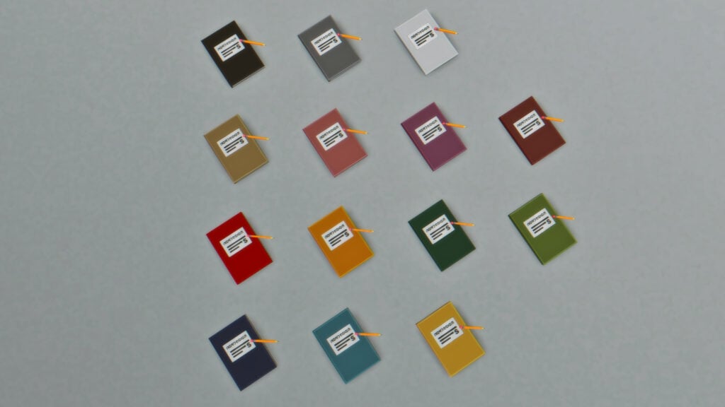 Sims 4 Retail Essentials CC Set Notebook Swatches