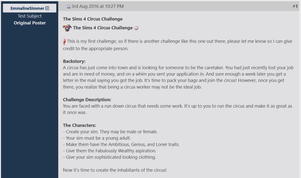 The Sims 4 Circus Community Content: CC, Mods and Challenges 28 emmaline