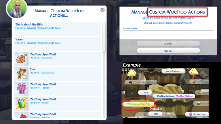 Full Guide to The Sims 4 Relationship and Pregnancy Overhaul Mod Collection 24 m19 actions custom copie 2c 1