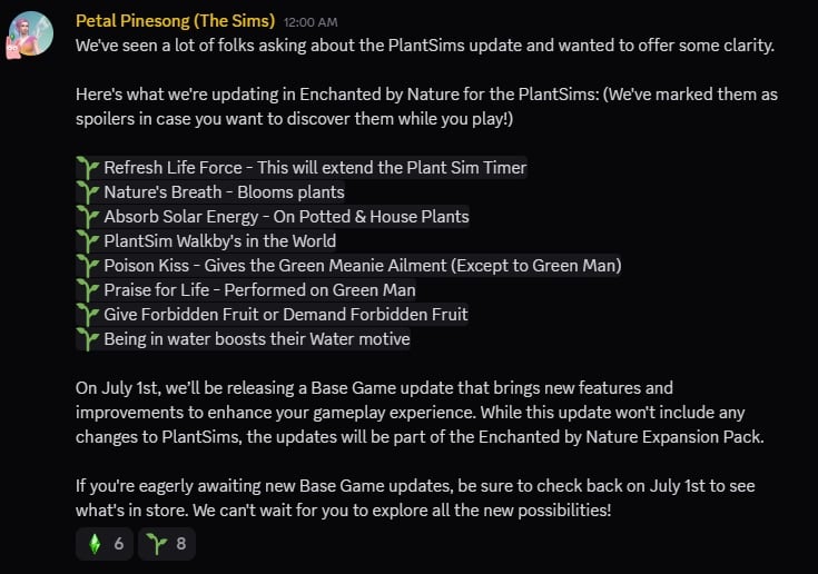 Maxis confirms PlantSim Update coming exclusively with The Sims 4 Enchated by Nature 4 sims 4 enchanted by nature plantsim update