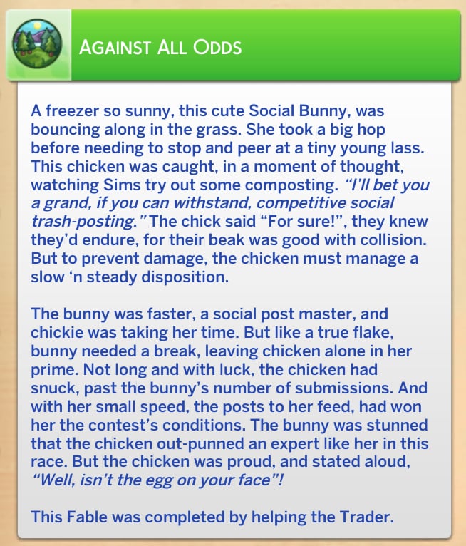 Spinning a Tale: Guide to Fables in The Sims 4 Enchanted by Nature 12 Against All Odd Complete Fable