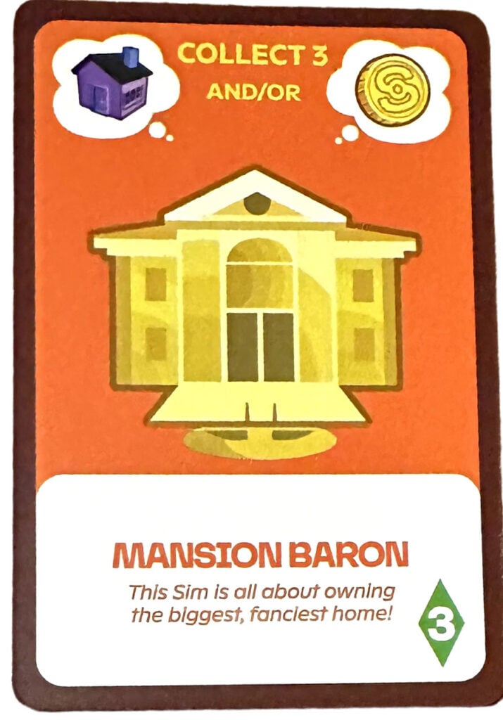 The Sims Board Game, Aspiration card Mansion Baron