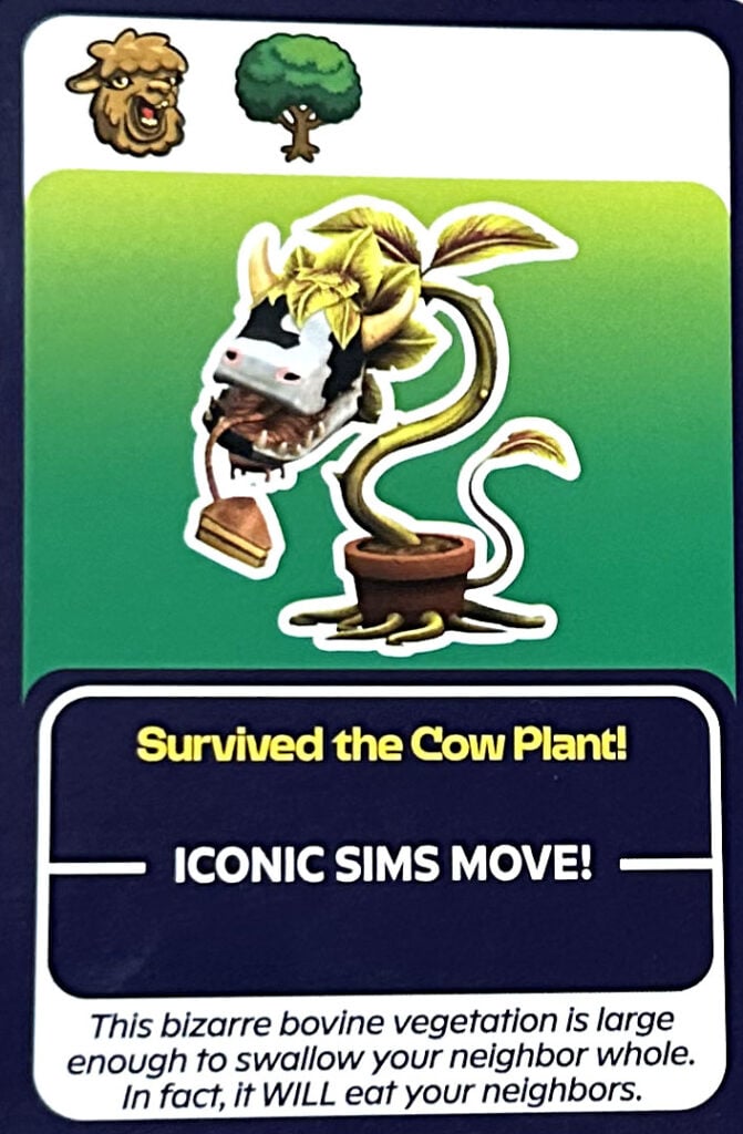 The Sims Board Game, Iconic Sims Move Action Card