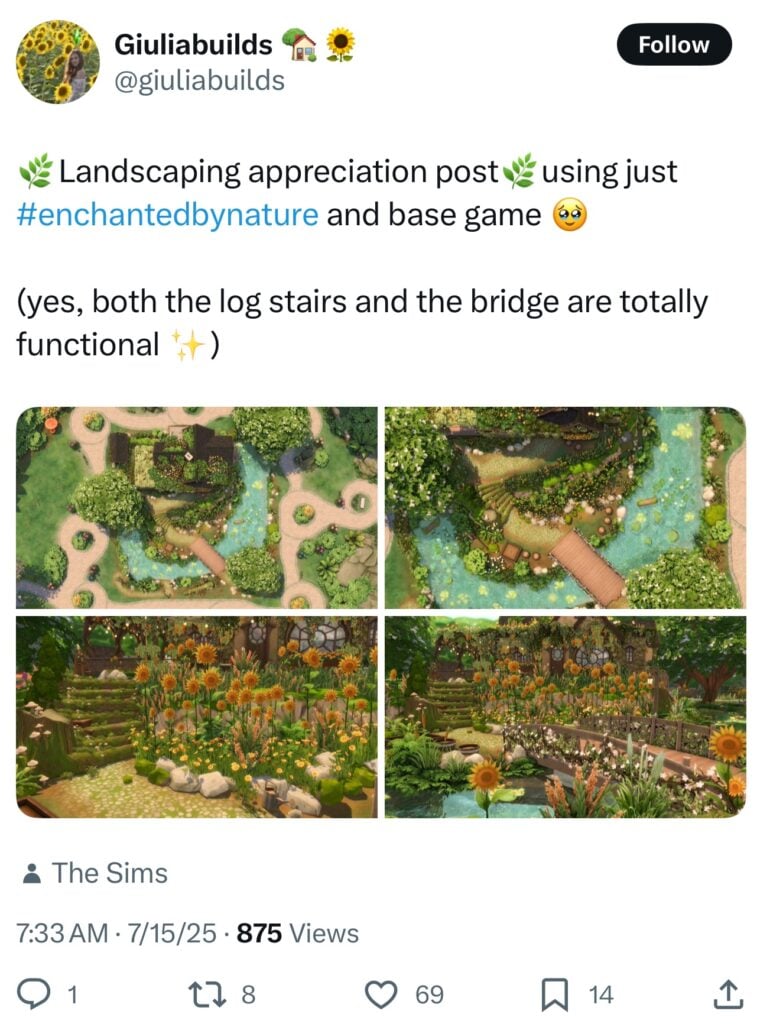 Sims 4 enchanted by nature impressions, Guilabuilds via X