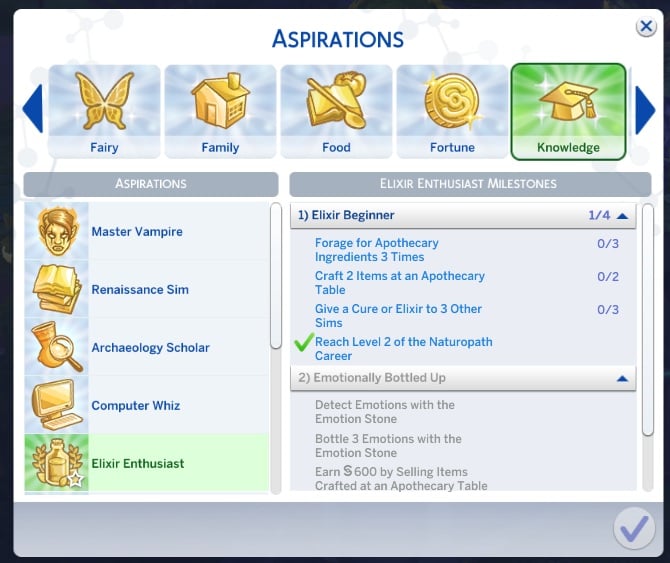 The Sims 4 Enchanted by Nature Aspirations Guide 12 ElixirEnthsiast Aspiration 1