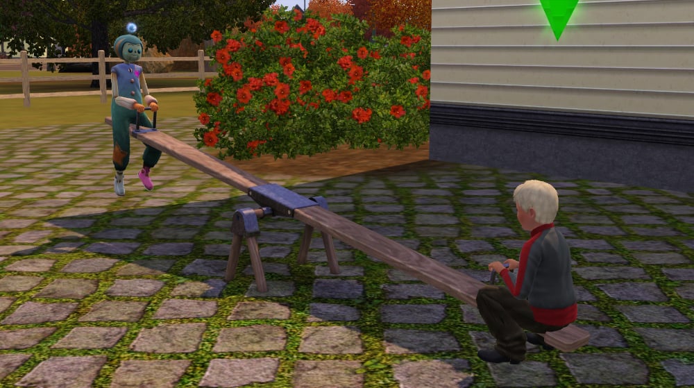 Imaginary friend seesawing with sim